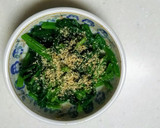 おかか味噌で、ほうれん草のごま和え作り方4写真