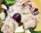 レンジ豚こま団子根菜梅クリーム蒸し煮作り方20写真