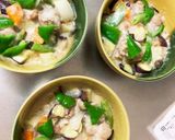 レンジ豚こま団子根菜梅クリーム蒸し煮作り方22写真