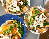 レンジトマトキーマカレー豚こま乗ドーム蒸作り方15写真
