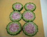 *夏野菜たっぷり*ゴーヤの肉詰め天ぷら*作り方1写真