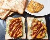 かさ増しボリューミー♡オム焼きそばサンド作り方7写真