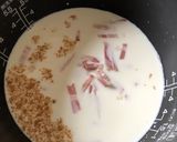 炊飯器でカルボナーラ風リゾット作り方1写真