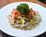 糖質制限！ささみと枝豆のぶっかけ蕎麦作り方3写真