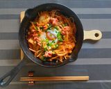 高タンパク低糖質♪半熟目玉焼キムチ作り方4写真