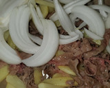牛肉と玉ねぎとじゃがいもの焼きそば作り方7写真