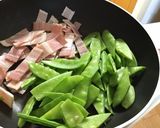 絹さやとベーコンの卵炒め作り方3写真