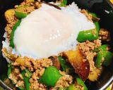 ★茄子ピーマン大葉のピリうま温卵のせ丼★作り方8写真