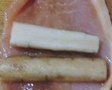 生姜焼きにする豚肉で，やわらかゴボウ巻き作り方2写真