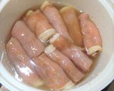 生姜焼きにする豚肉で，やわらかゴボウ巻き作り方3写真