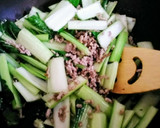 挽き肉と小松菜の簡単焼きそば作り方4写真