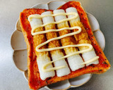 我が家の朝食♪ちくわピザトースト作り方2写真