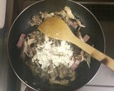 超簡単☆舞茸ベーコンきのこクリーム丼♫作り方4写真
