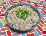 超簡単☆舞茸ベーコンきのこクリーム丼♫作り方8写真