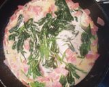 美味しい✨青菜とベーコンのクリームパスタ作り方2写真