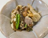 絶品1品 山菜と舞茸のニンニク和風炒め作り方14写真