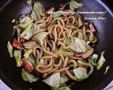 春キャベツとベーコンの焼きうどん作り方4写真