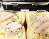 サラダチキンとコールスローのホットサンド作り方2写真