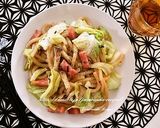 春キャベツとベーコンの焼きうどん作り方5写真