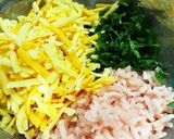 鶏ひき肉の大葉チーズはさみ焼き作り方3写真