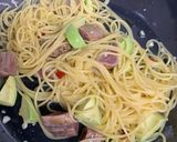 燻製炙り中トロとアボカドのペペロンチーノ作り方11写真