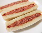 コンビーフにケチャップのサンドイッチ作り方4写真