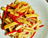 豆腐干とスナップエンドウの炒めもの作り方5写真