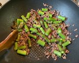 アスパラと挽肉の玉子とじ丼作り方4写真