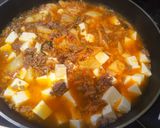 簡単！挽肉と豆腐のキムチ煮込み！作り方3写真
