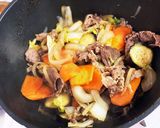 牛肉とたっぷり野菜のすき焼き風炒め作り方7写真