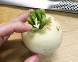 ホクっと美味♪「蕪と豚肉の煮物」作り方1写真