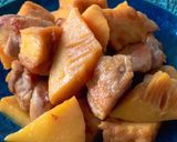 麺つゆで簡単タケノコと厚揚げと鶏肉の煮物作り方3写真