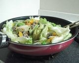 牛肉とレタスのナツメグ麺つゆ炒め作り方9写真
