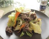 牛肉とレタスのナツメグ麺つゆ炒め作り方10写真
