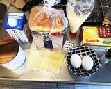 フライパンでハムとチーズのホットサンド＊作り方1写真