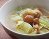 株とりなめこと春キャベツの味噌汁♪作り方5写真