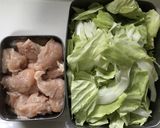 レンジで♪鶏胸肉とキャベツのごまみそ煮作り方1写真