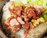 チキンのガーリックバター醤油ご飯作り方3写真