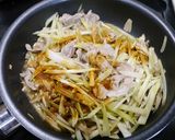 簡単！ブロッコリーの芯と肉舞茸炒め作り方5写真
