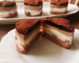 3層のカフェラテムース★杏仁豆腐のケーキ作り方9写真
