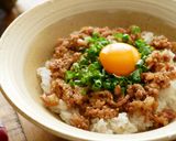 ～豚ひき肉～甘辛お味噌のそぼろ丼作り方6写真