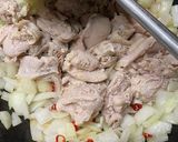 賄い！自家製ピリ辛チキンタルタル丼作り方4写真