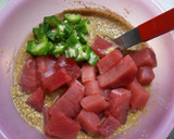簡単！マグロとオクラの胡麻あえ作り方4写真