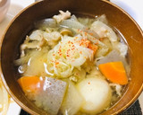 冷凍里いもで簡単豚汁・時短豚汁作り方7写真