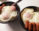 丼☆目玉焼&ウインナー作り方3写真