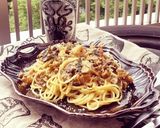 海老とキノコのジェノベーゼクリームパスタ作り方4写真