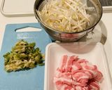 もやしと搾菜・豚バラのピリ辛さっぱり炒め作り方1写真