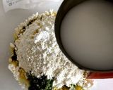 和風なヨモギと小豆の米粉ホットケーキ作り方3写真