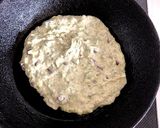 和風なヨモギと小豆の米粉ホットケーキ作り方7写真