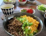 サバ缶ふりかけの三色丼♡作り方5写真